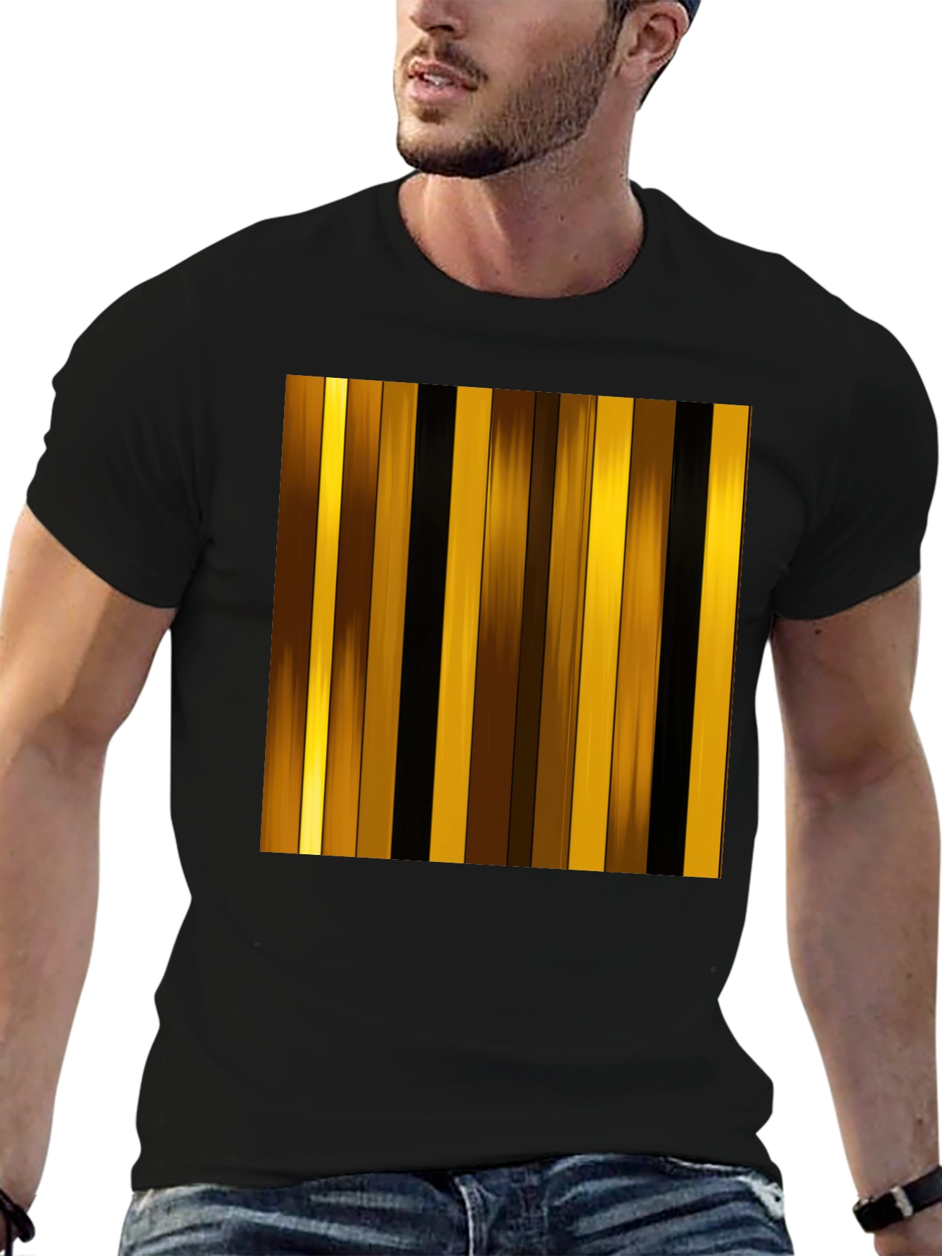 Striped Graphic Tee - Modern Design