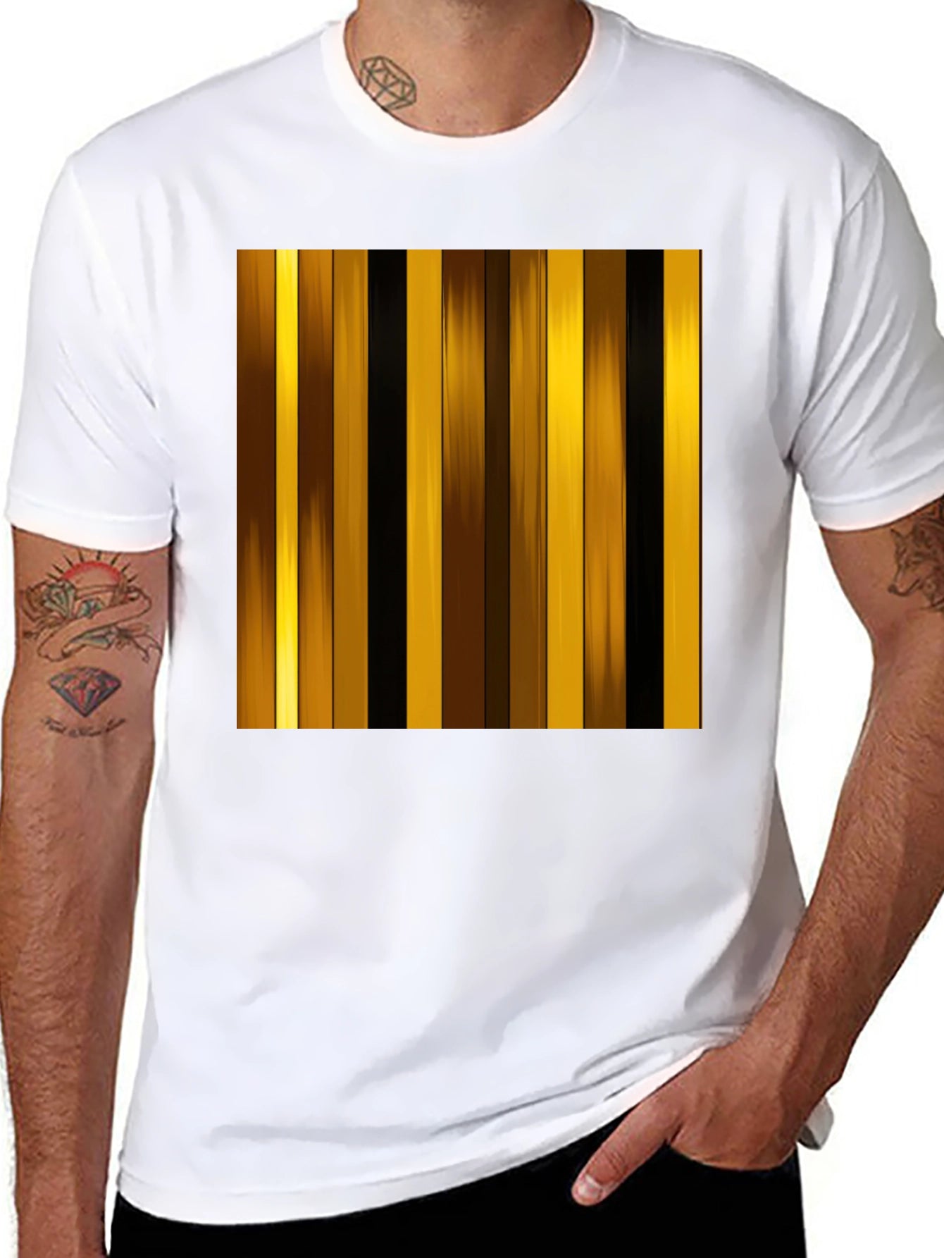 Striped Graphic Tee - Modern Design