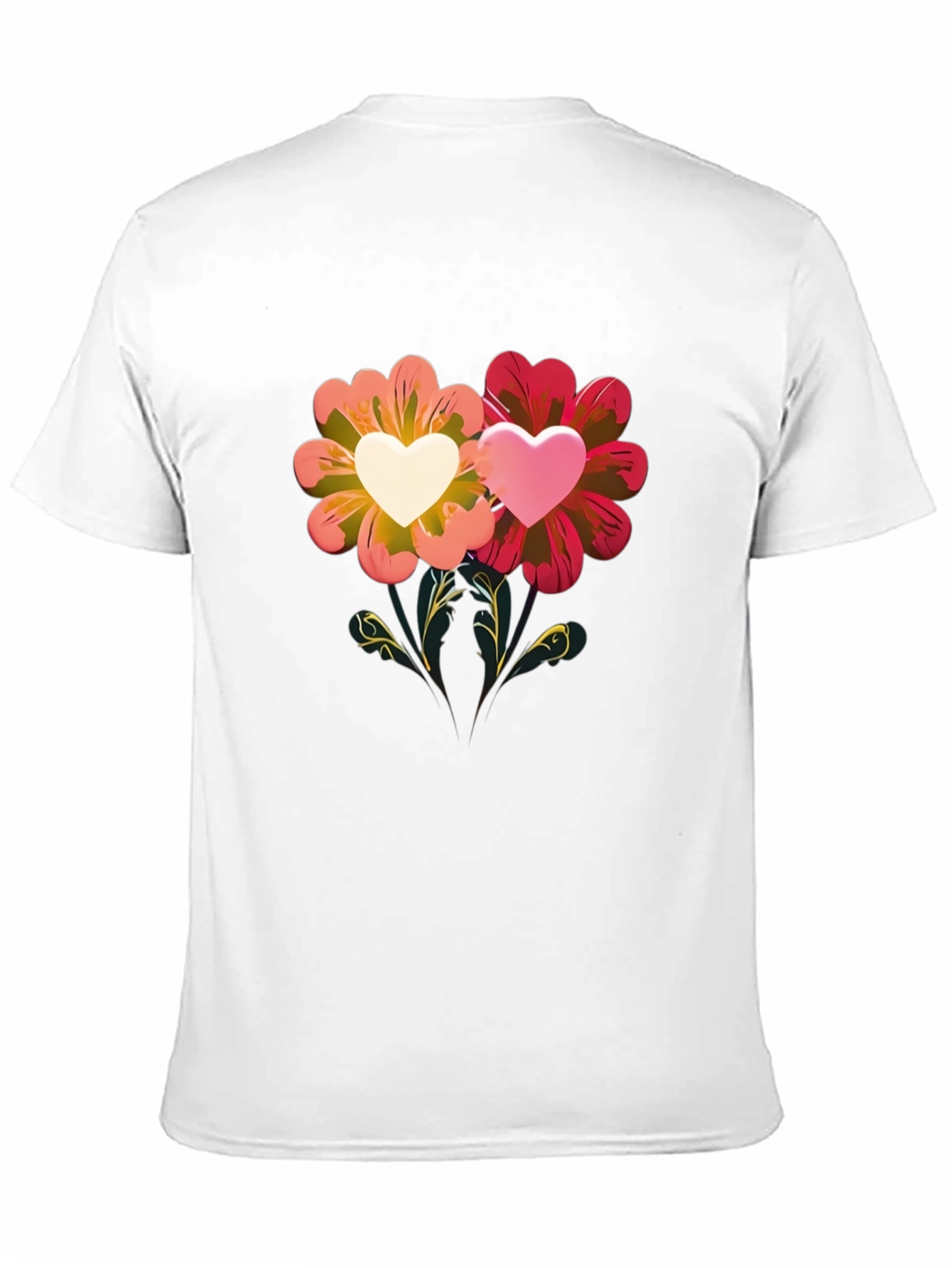 Floral Heart Graphic Tee - Romantic Design