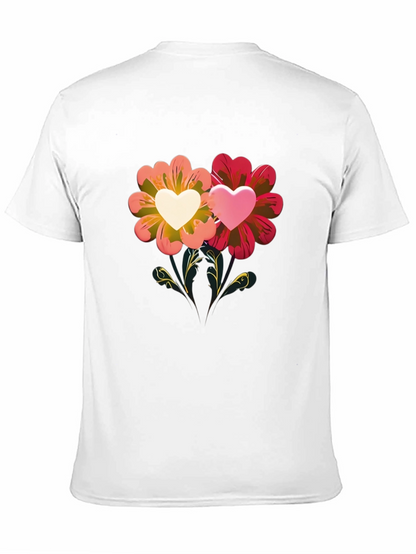Floral Heart Graphic Tee - Romantic Design