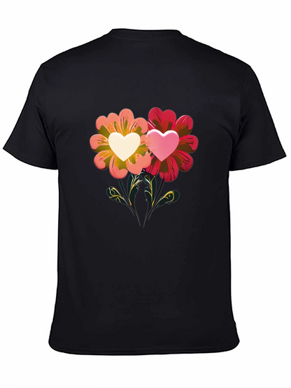 Floral Heart Graphic Tee - Romantic Design