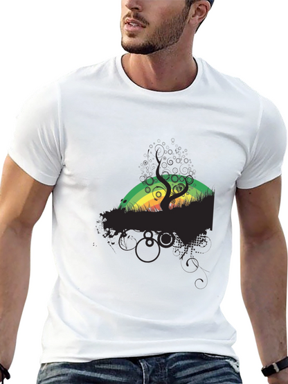 Rasta Tree Graphic Black T-Shirt