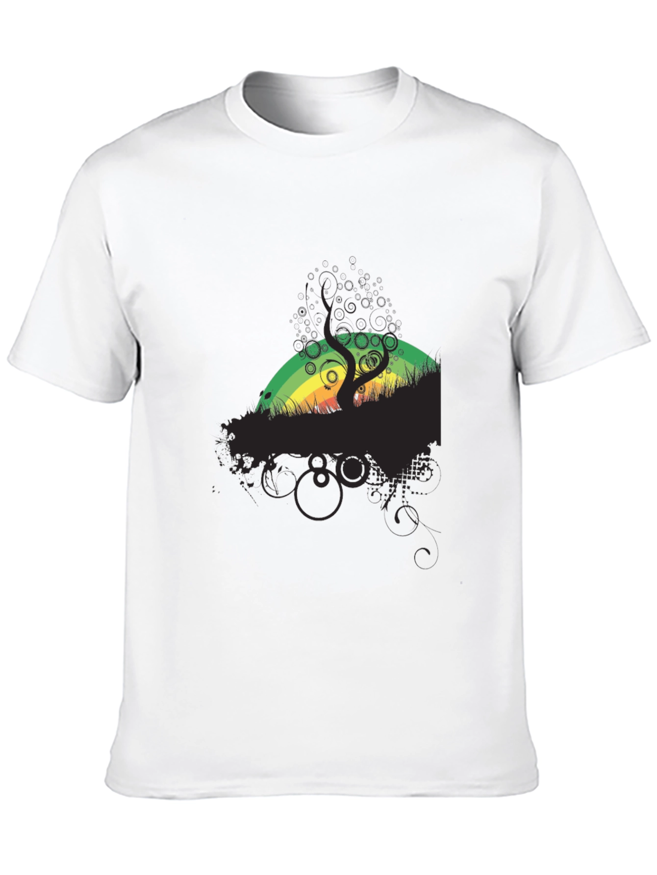 Rasta Tree Graphic Black T-Shirt