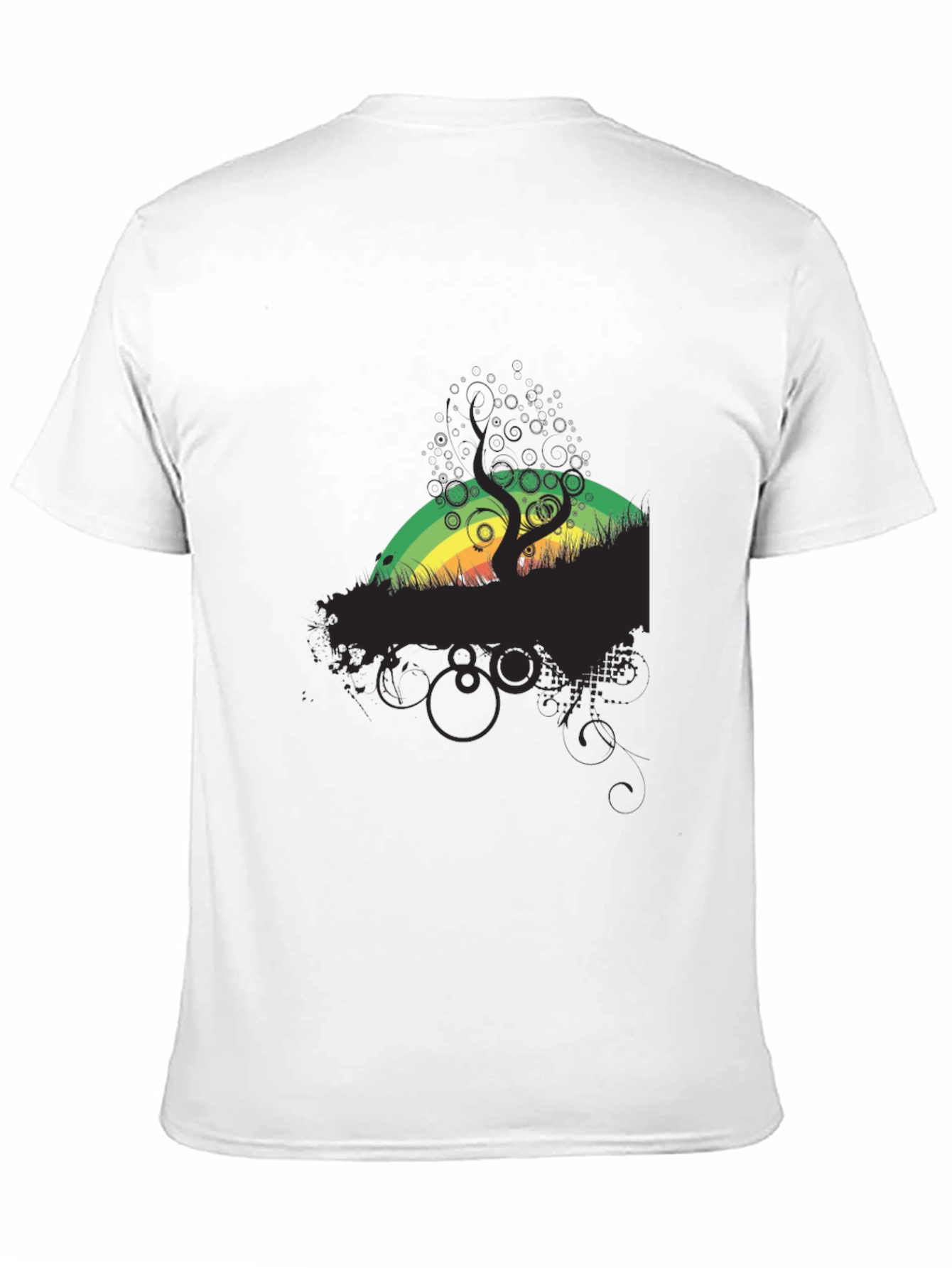 Rasta Tree Graphic Black T-Shirt