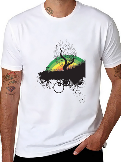 Rasta Tree Graphic Black T-Shirt