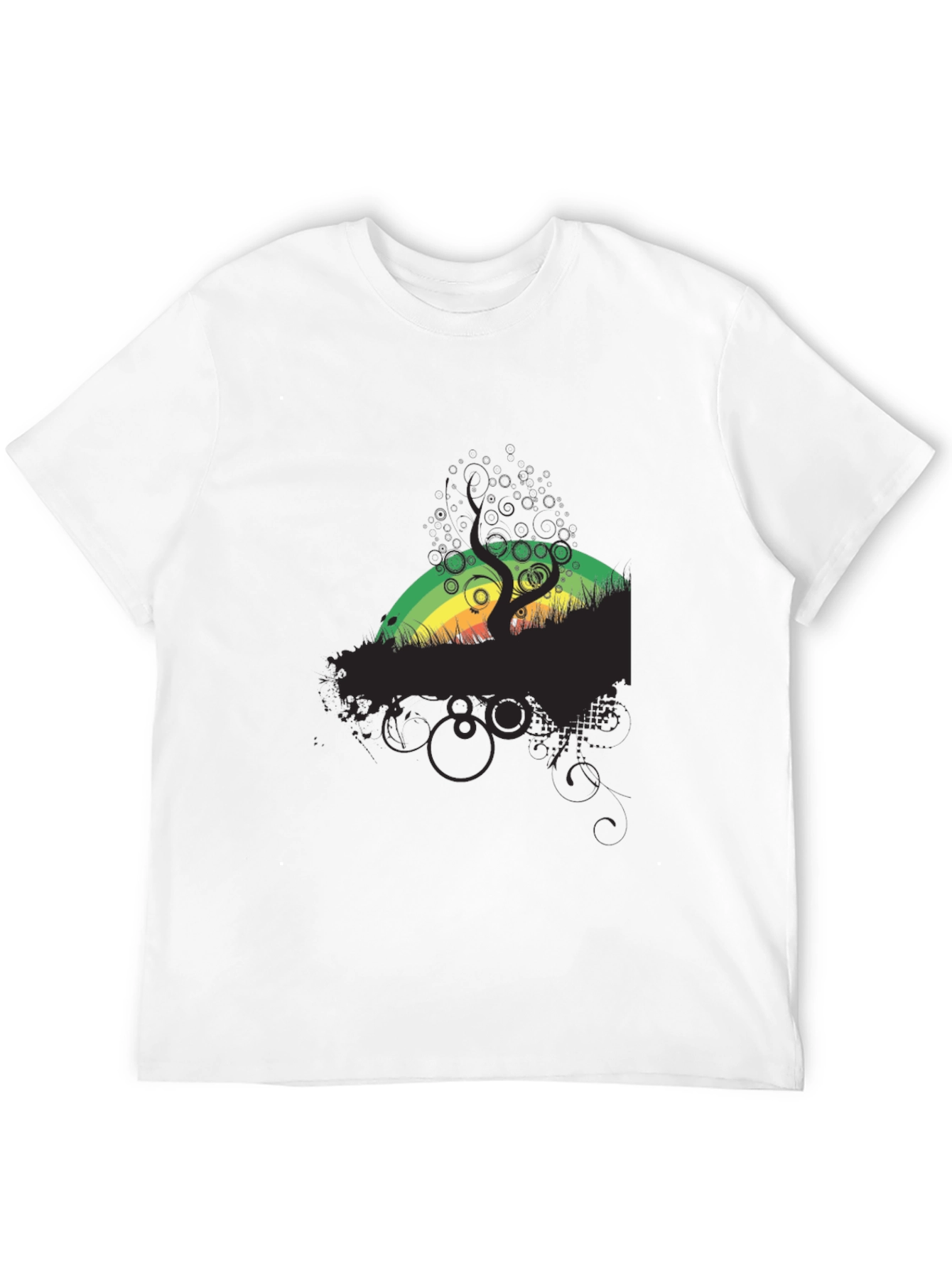 Rasta Tree Graphic Black T-Shirt