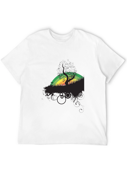 Rasta Tree Graphic Black T-Shirt