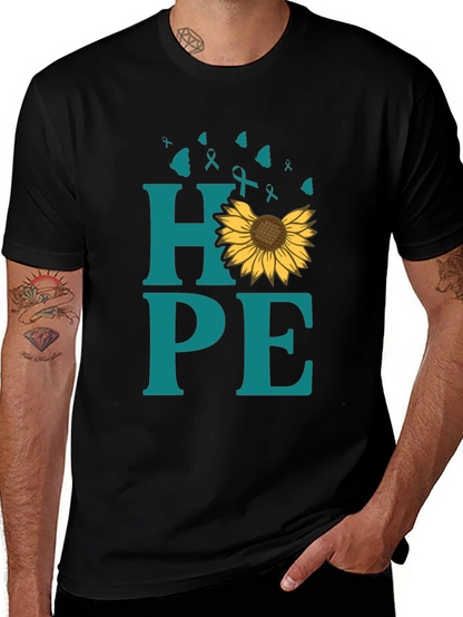Hope Sunflower Ribbon Graphic T-Shirt
