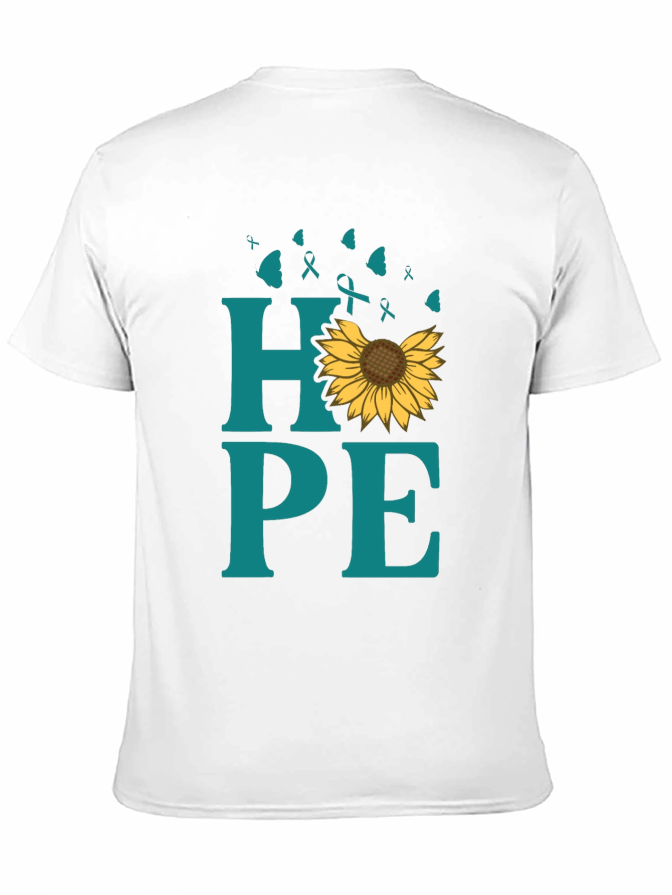 Hope Sunflower Ribbon Graphic T-Shirt