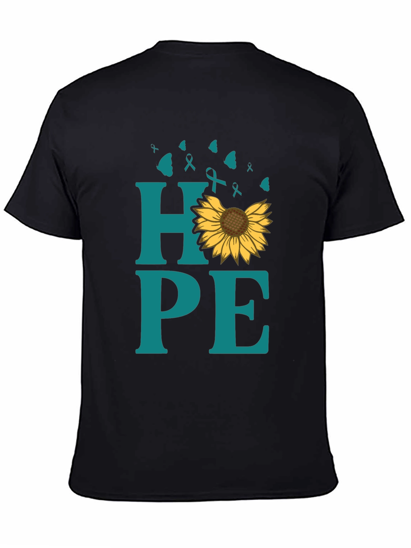 Hope Sunflower Ribbon Graphic T-Shirt