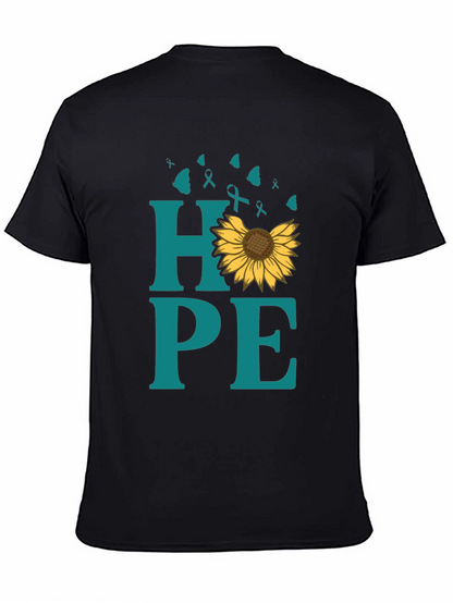 Hope Sunflower Ribbon Graphic T-Shirt