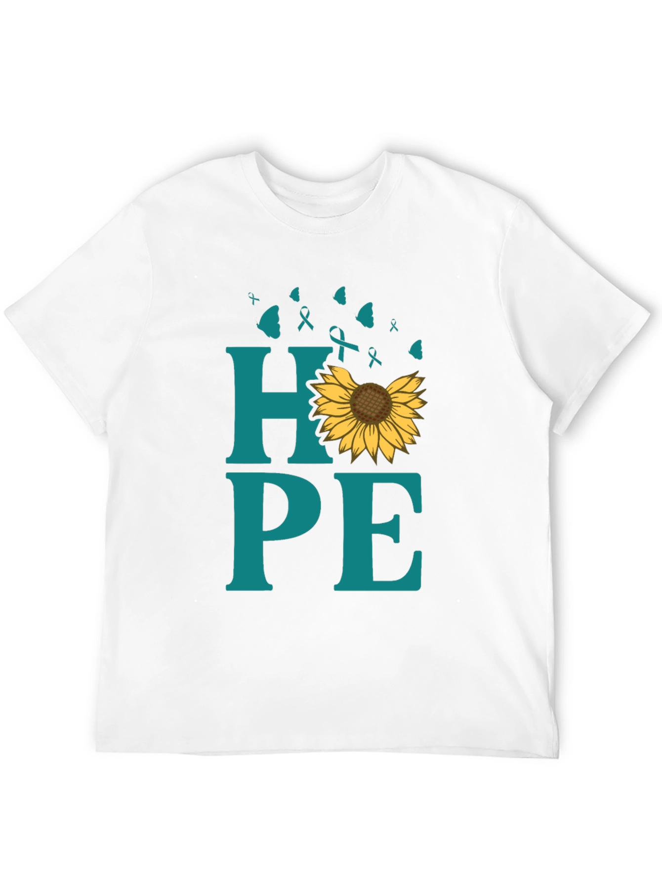 Hope Sunflower Ribbon Graphic T-Shirt