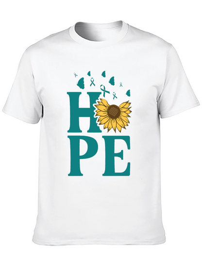 Hope Sunflower Ribbon Graphic T-Shirt