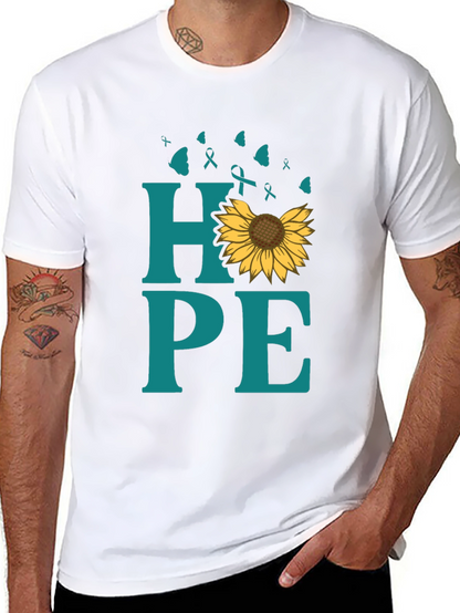 Hope Sunflower Ribbon Graphic T-Shirt