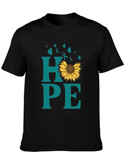 Hope Sunflower Ribbon Graphic T-Shirt