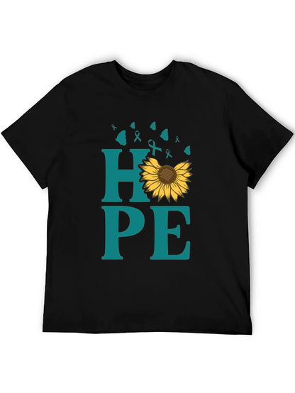 Hope Sunflower Ribbon Graphic T-Shirt