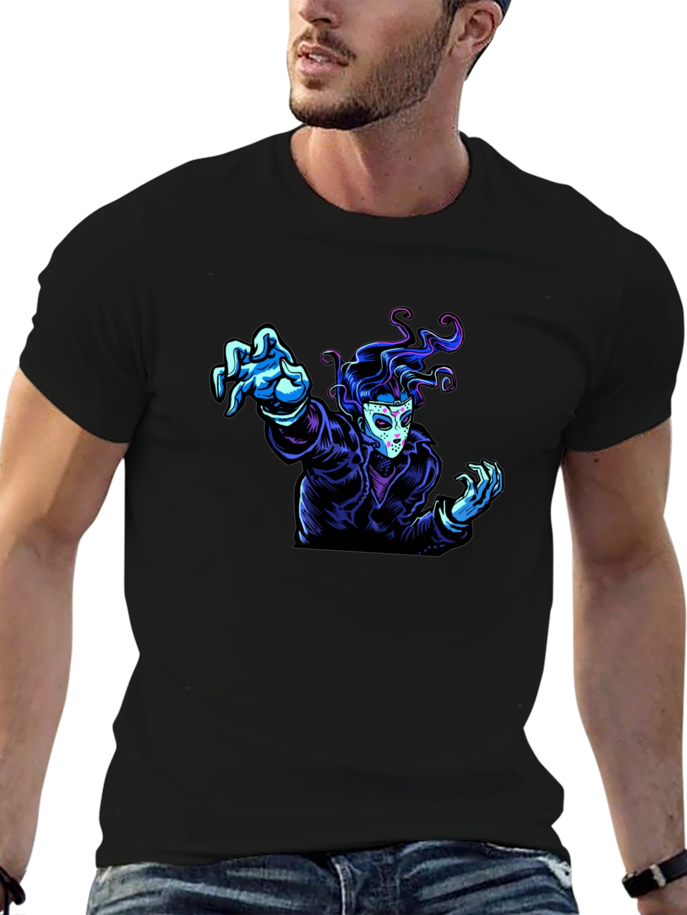 Graphic Tee - Masked Figure Design