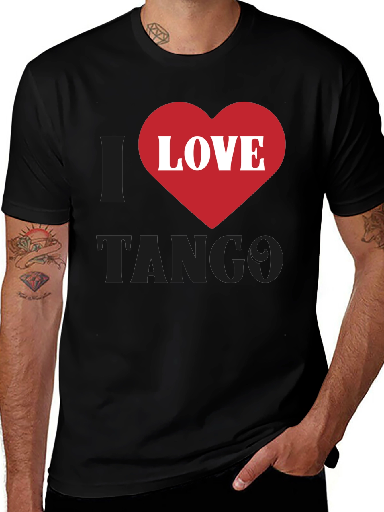 I Love Tango Graphic T-Shirt - Black