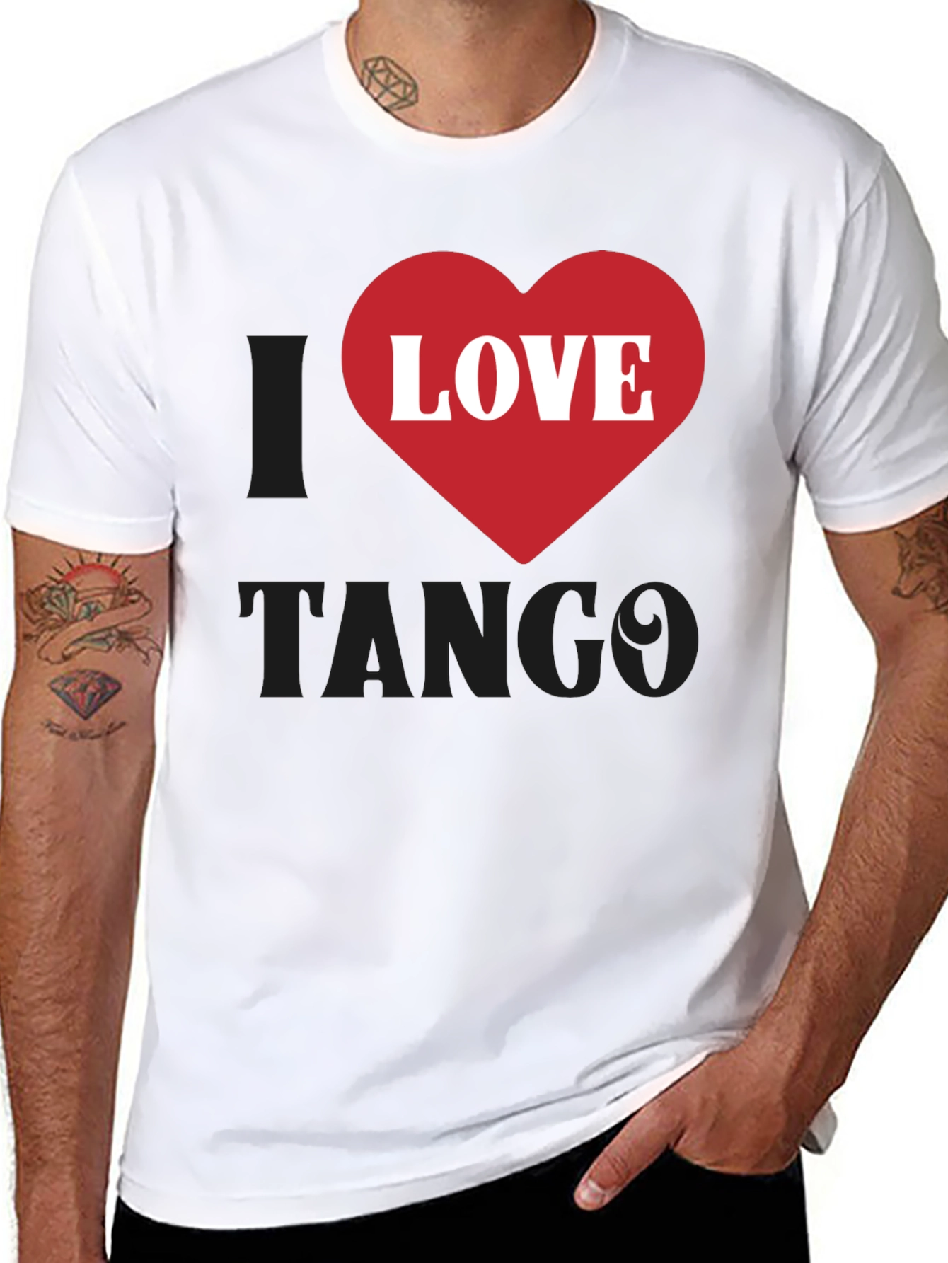 I Love Tango Graphic T-Shirt - Black