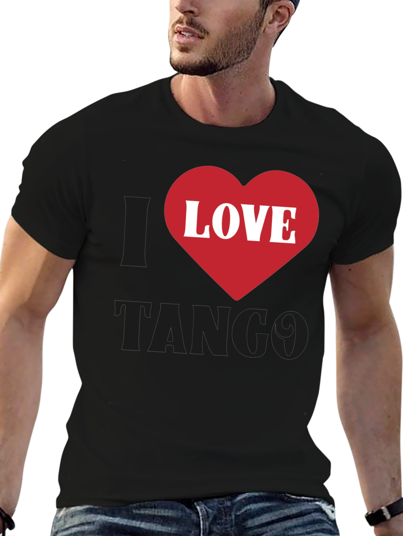 I Love Tango Graphic T-Shirt - Black