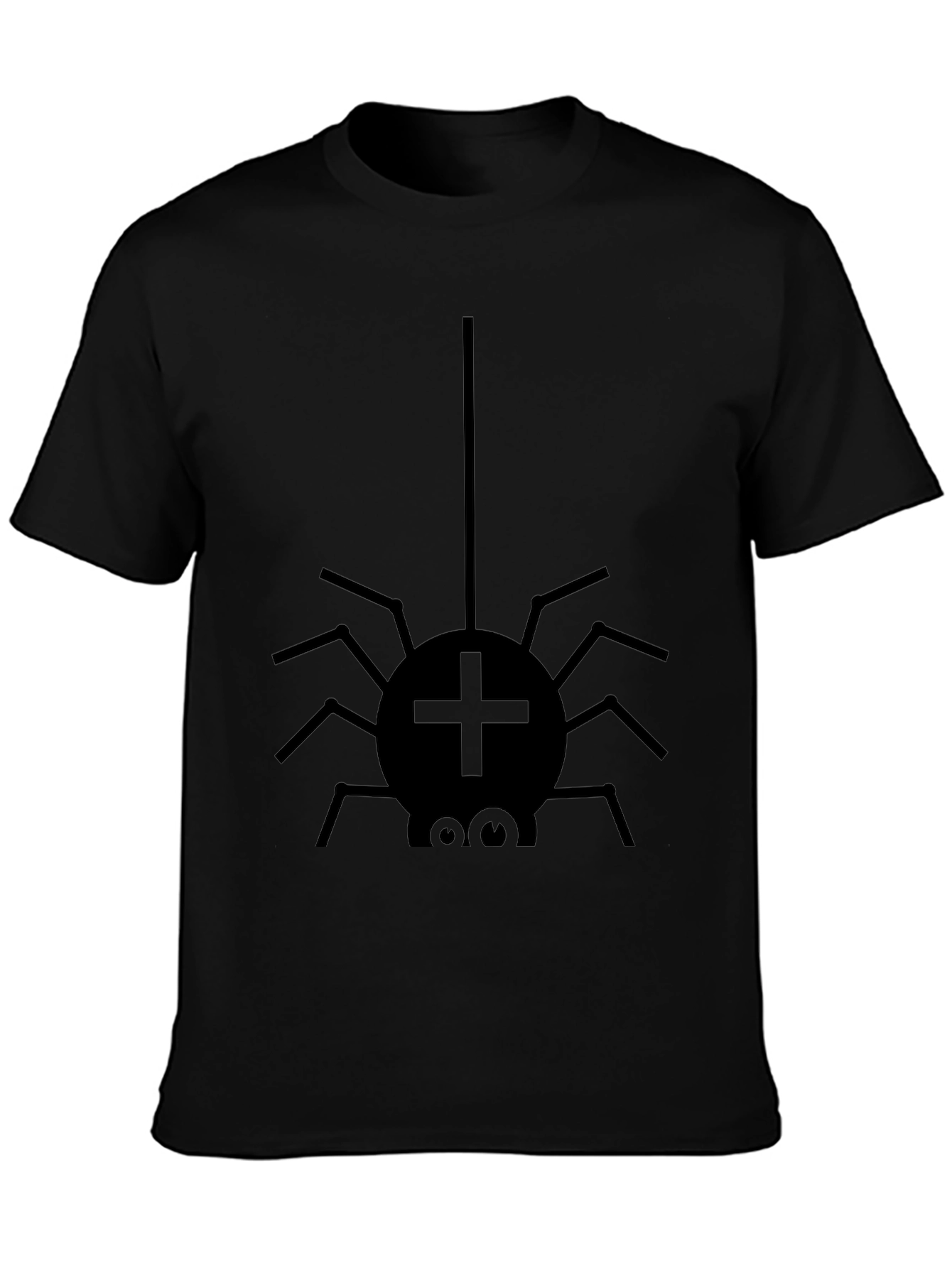 Funny Spider Graphic Tee - Black
