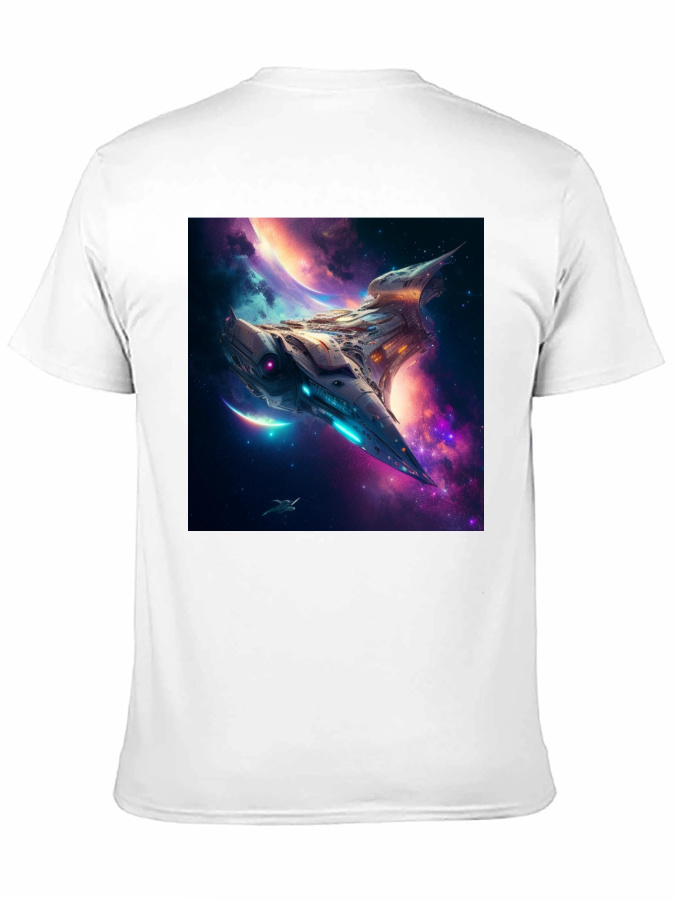 Sci-Fi Spaceship Galaxy T-Shirt