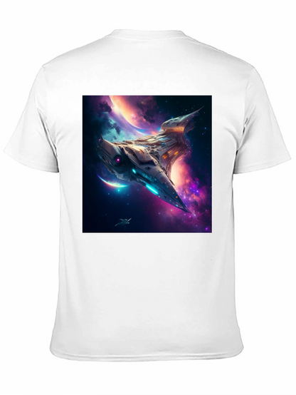 Sci-Fi Spaceship Galaxy T-Shirt