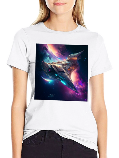 Sci-Fi Spaceship Galaxy T-Shirt