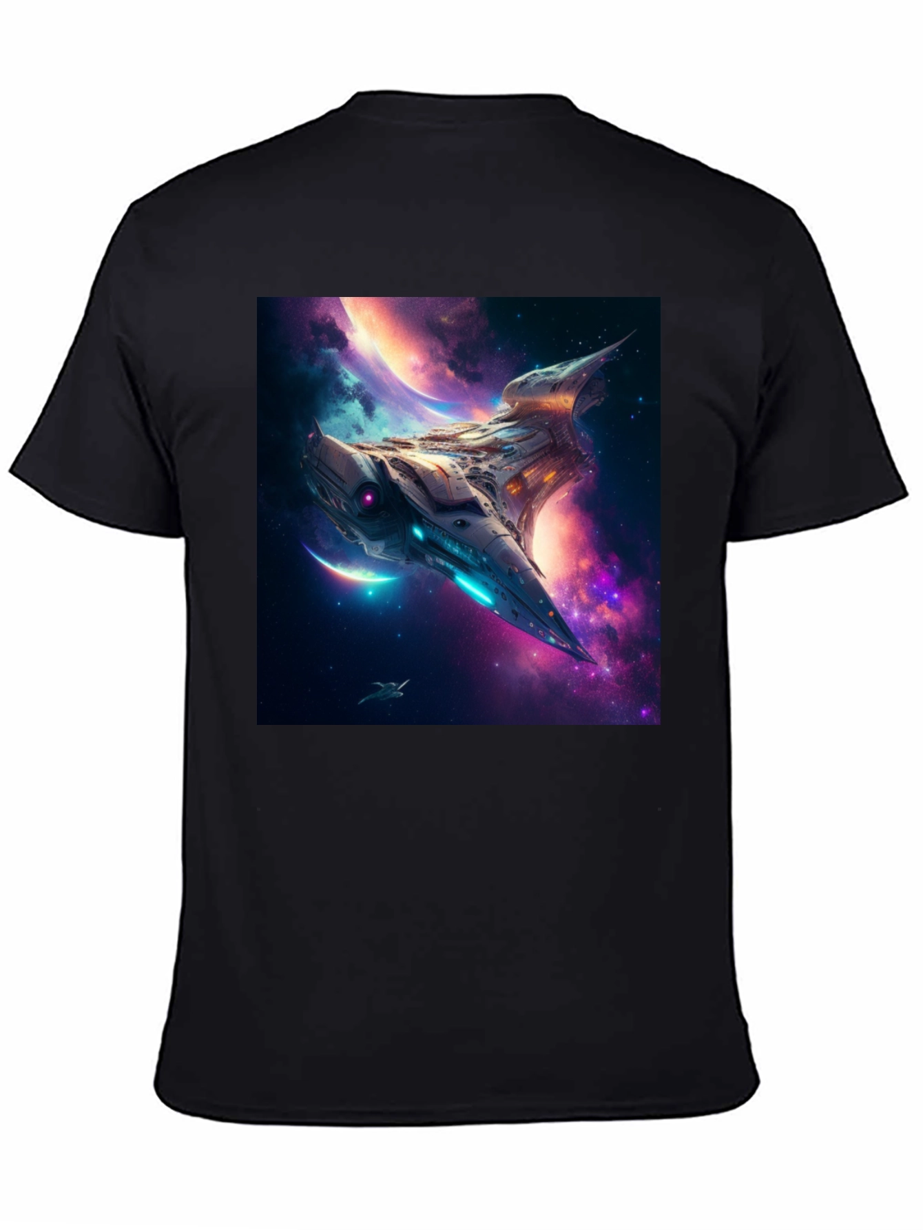 Sci-Fi Spaceship Galaxy T-Shirt
