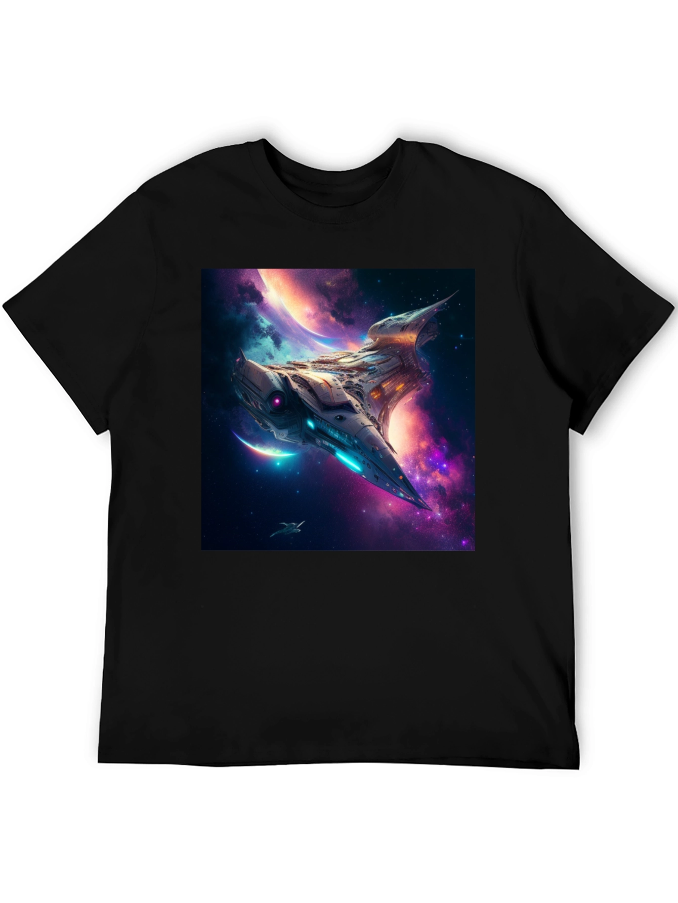 Sci-Fi Spaceship Galaxy T-Shirt