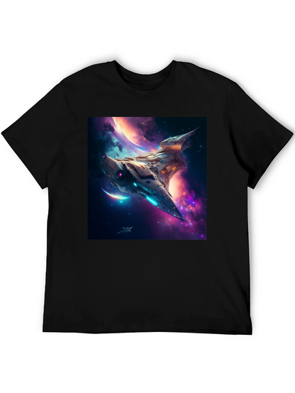 Sci-Fi Spaceship Galaxy T-Shirt