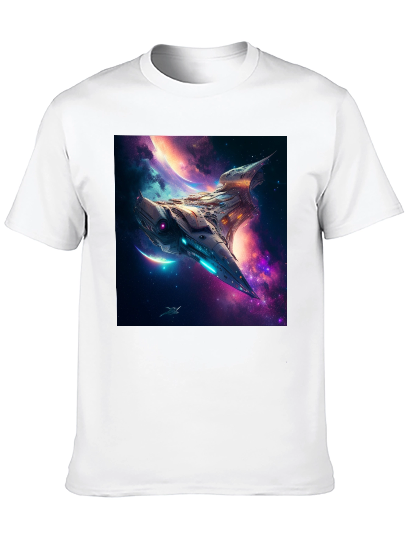 Sci-Fi Spaceship Galaxy T-Shirt