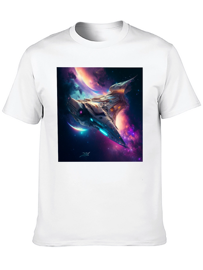 Sci-Fi Spaceship Galaxy T-Shirt