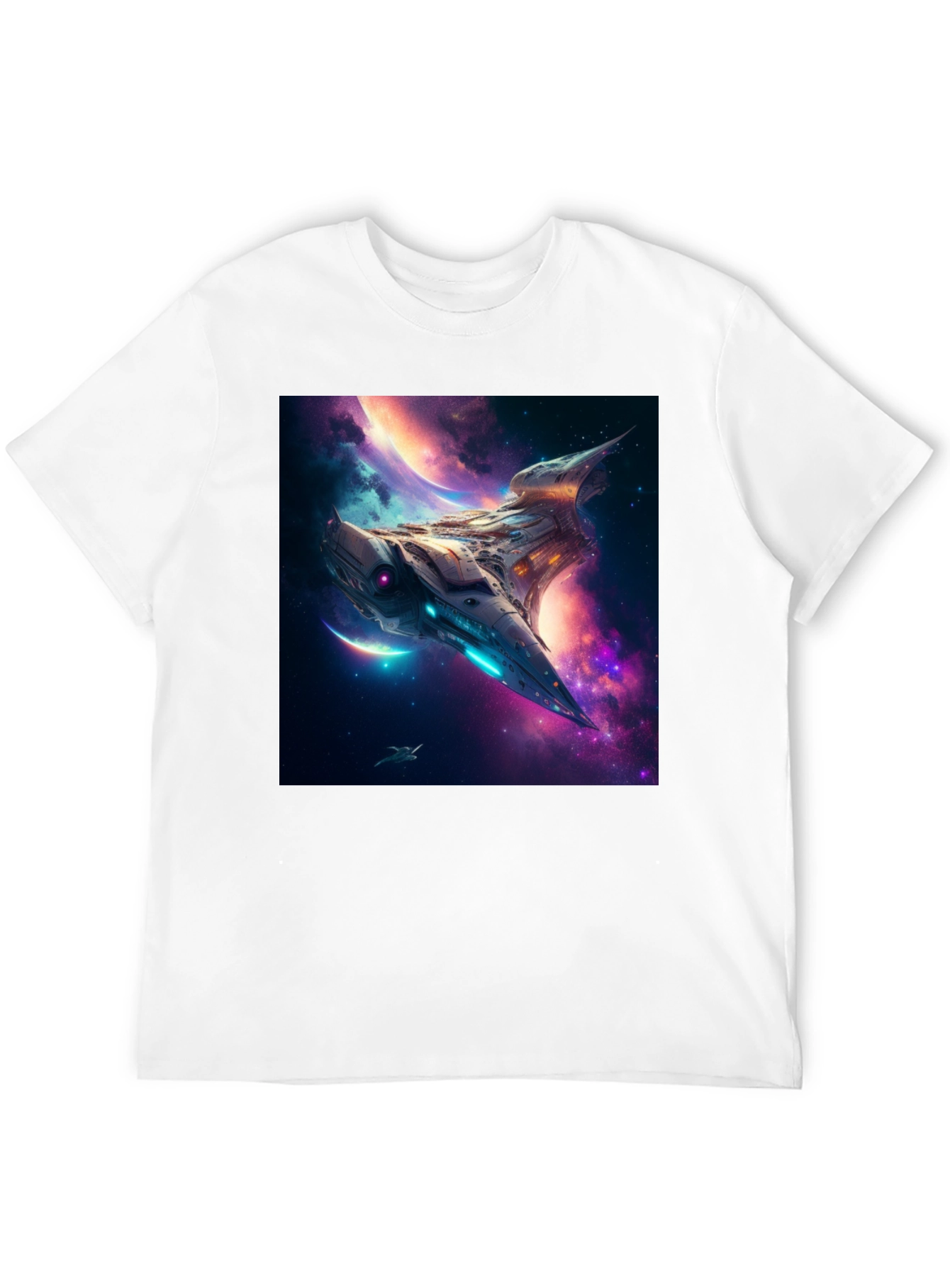 Sci-Fi Spaceship Galaxy T-Shirt