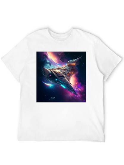 Sci-Fi Spaceship Galaxy T-Shirt