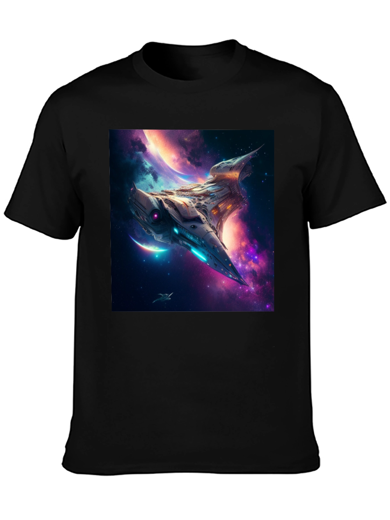 Sci-Fi Spaceship Galaxy T-Shirt