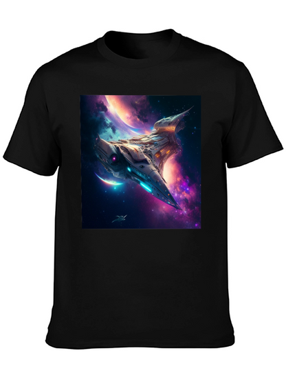 Sci-Fi Spaceship Galaxy T-Shirt