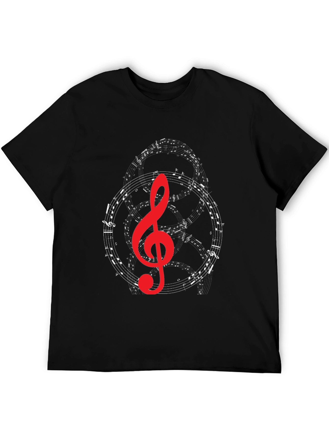 Musical Note Graphic T-Shirt - Black