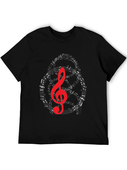 Musical Note Graphic T-Shirt - Black