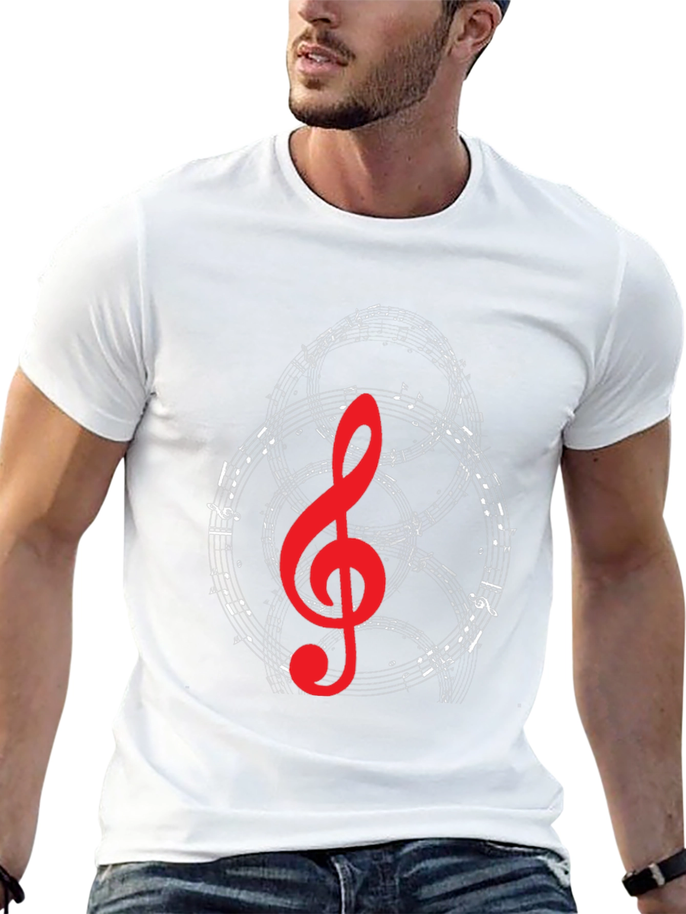 Musical Note Graphic T-Shirt - Black