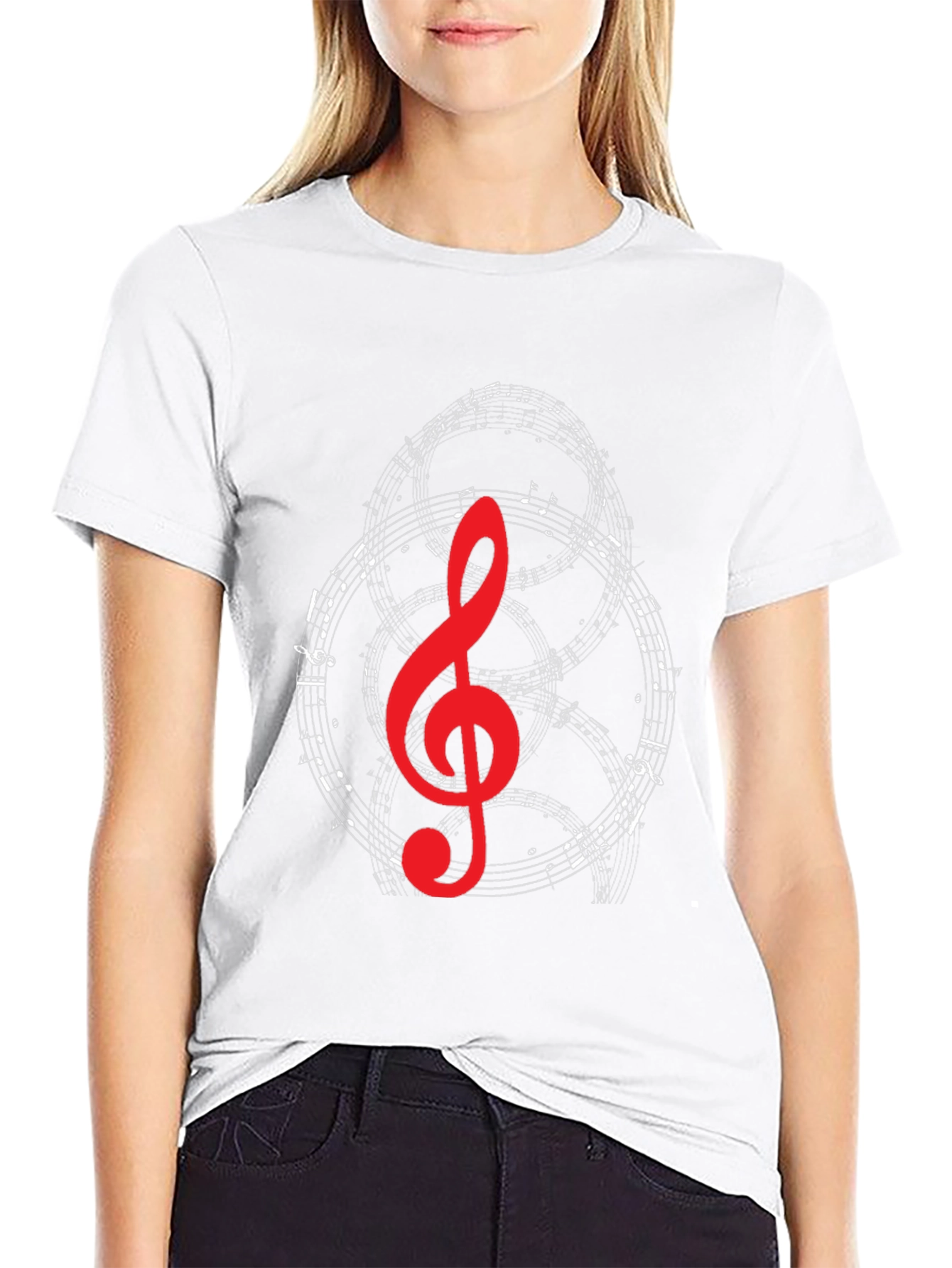Musical Note Graphic T-Shirt - Black