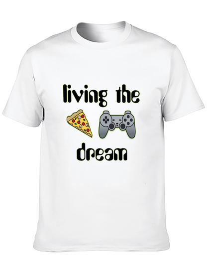 Living the Dream Pizza & Controller Black T-Shirt