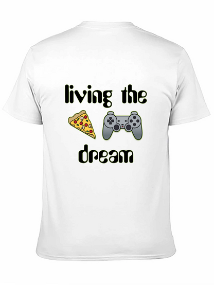 Living the Dream Pizza & Controller Black T-Shirt