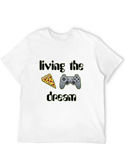 Living the Dream Pizza & Controller Black T-Shirt