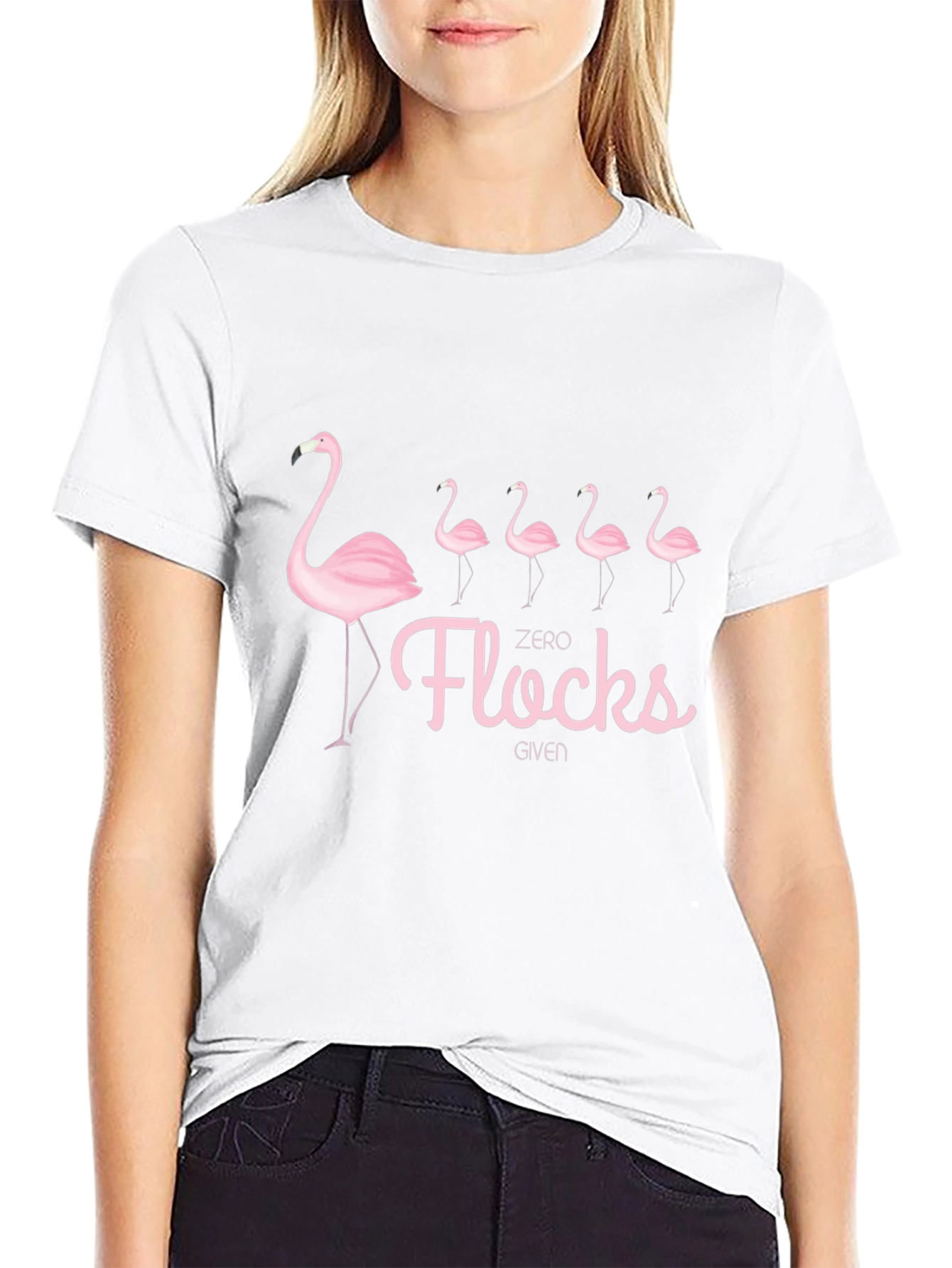 Zero Flocks Given Flamingo Graphic T-Shirt