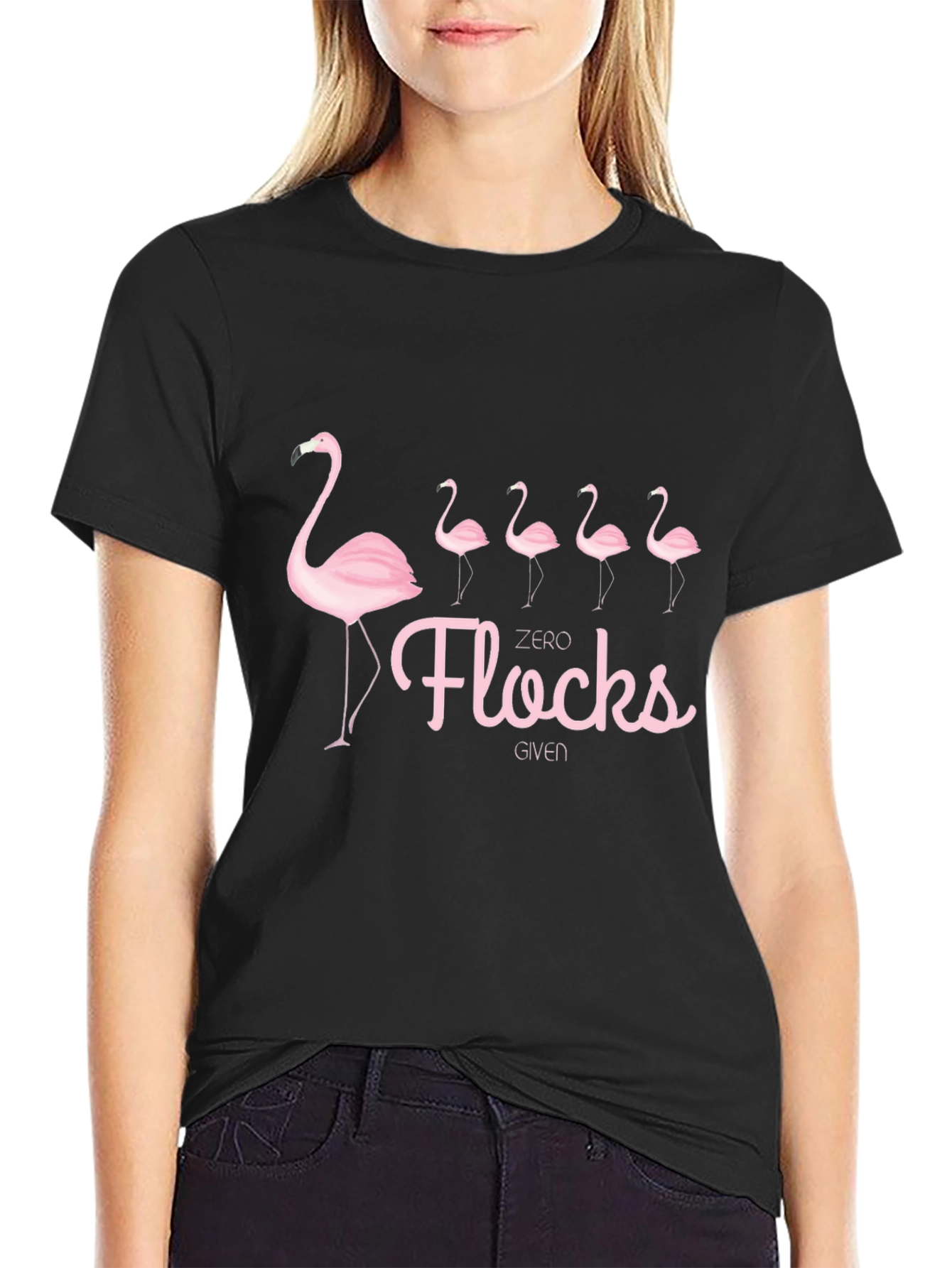 Zero Flocks Given Flamingo Graphic T-Shirt