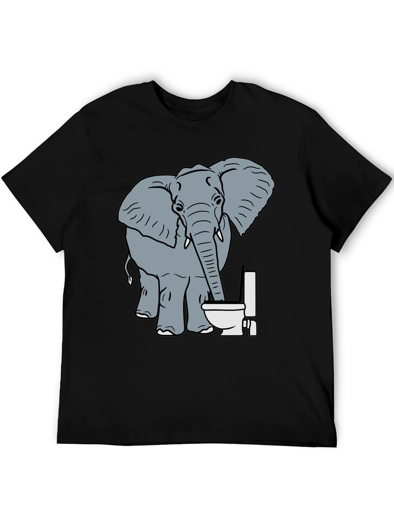 Elephant Toilet Humor T-Shirt - Funny Graphic Tee