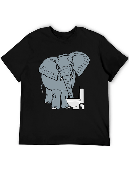 Elephant Toilet Humor T-Shirt - Funny Graphic Tee