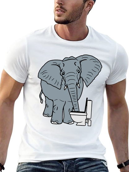 Elephant Toilet Humor T-Shirt - Funny Graphic Tee