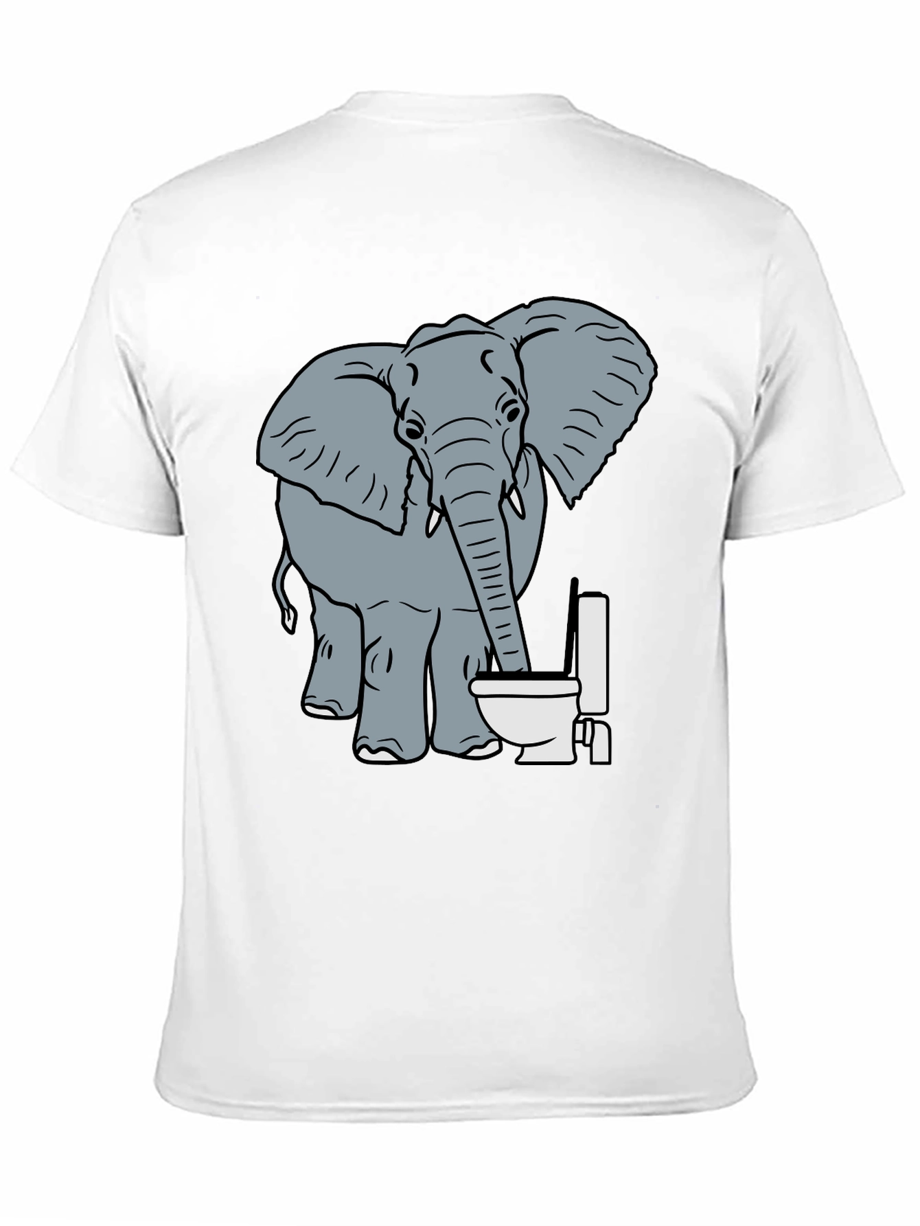 Elephant Toilet Humor T-Shirt - Funny Graphic Tee
